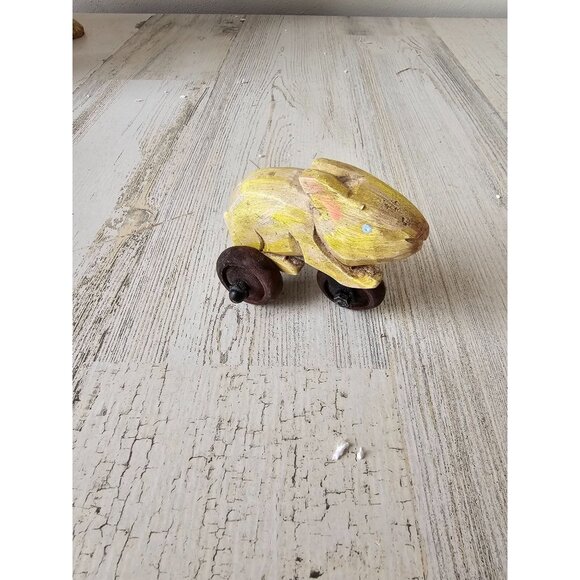 Vintage bunny rolling bicycle bike tricycle unique shabby chic decor spring East - Picture 1 of 7